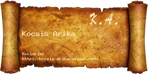 Kocsis Arika névjegykártya